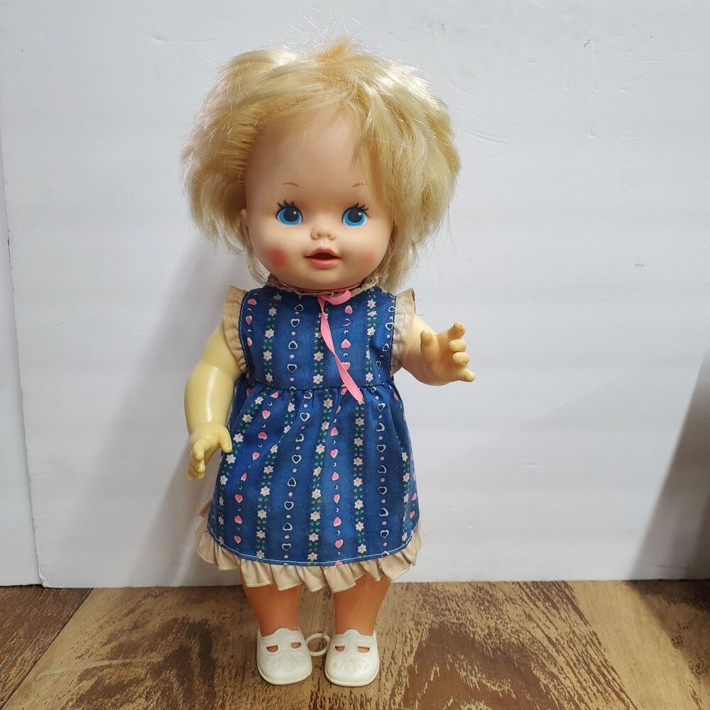 Vintage 1978 Mattel Baby Grows Up Doll 18" For Parts Repair As-Is Non Working